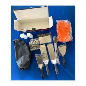 11 Piece BBQ Kit Storage Bag - Spatulas - Gloves Squeeze Bottles - New Open Box